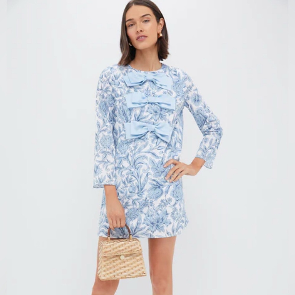 Blue and White Chinoiserie Bows Dress